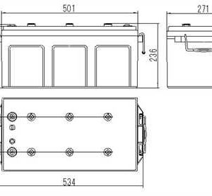 SPG12-250, AGM,  12V, 250.0Ah c10, 270.0Ah c20, 534x271x225/236, Pol: F-M8