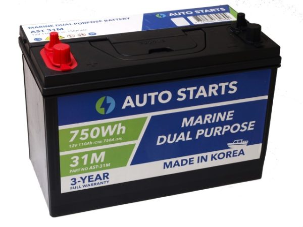 AUTO STARTS MARINE DUAL PURPOSE BATTERY 31M 750Wh 12V 110Ah (c20) 750A (EN) 330x172x217/238 1/1 EAN4