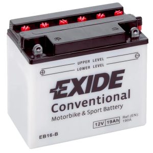 160 x 90 x 161, + -, EXIDE Motorrad  12V 19Ah (c20) 190 A(EN), CB16B-A 51615 IZPĀRDOŠANA