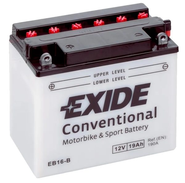 160 x 90 x 161, + -, EXIDE Motorrad  12V 19Ah (c20) 190 A(EN), CB16B-A 51615 IZPĀRDOŠANA