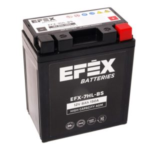 114 X 71 X 131, - +, EFEX HIGH CAPACITY AGM 12V 8AH 150A EFX-7HL-BS YTX7HL-BS
