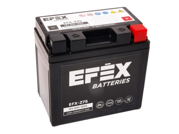 113 X 70 X 105, - +, EFEX HIGH CAPACITY AGM 12V 6AH 145A EFX-Z7S YTZ7-S EAN4751039330656