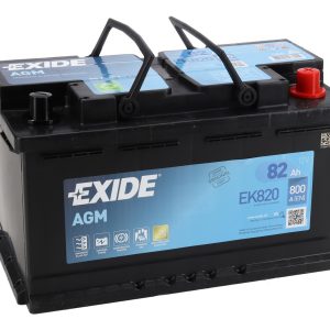 EXIDE START-STOP AGM EK820 12V 82Ah 800A(EN) 315x175x190 0/1 EAN3661024037914