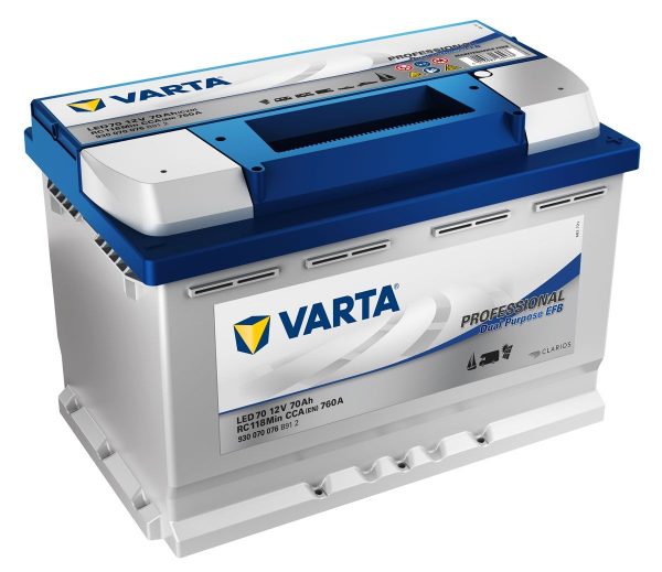 VARTA PROFESSIONAL Dual Purpose EFB LED70 12V 70Ah 760A(EN) 278x175x190 0/1 EAN4016987164433