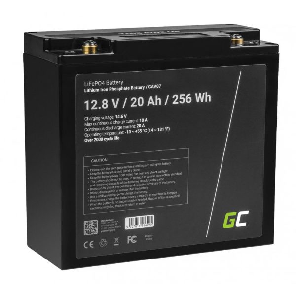 Dziļās izlādes Green Cell LiFePO4 12V 20Ah 181x76x170 EAN5907813966095