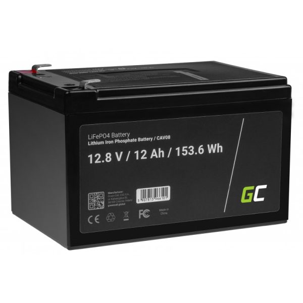 Dziļās izlādes Green Cell LiFePO4 12V 12Ah 151x99x95 EAN5907813966101