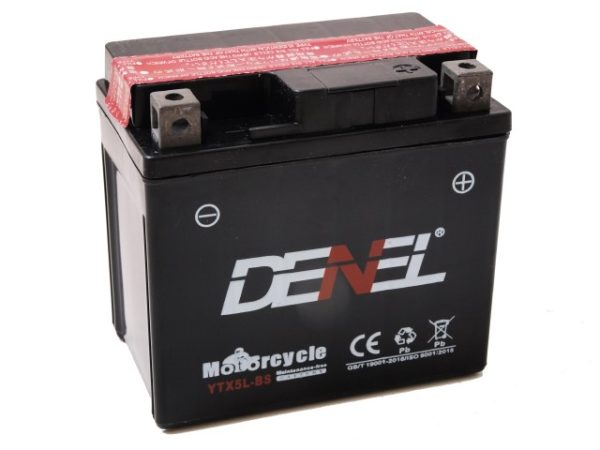 113 x 70 x 105, - +, DENEL AGM 12V 4AH 50A(EN) YTX5L-BS 50412