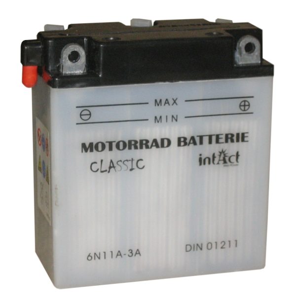 122 x 62 x 132 - + Intact Bike Power 6V 11Ah(c20) 80A(EN) 6N11A-3A EAN4250227522335