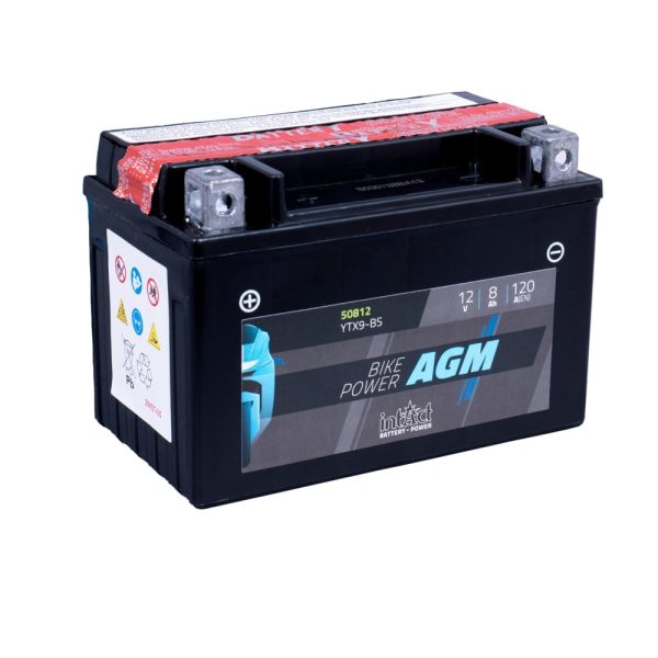 150 x 87 x 105 + - Intact Bike Power AGM 12V 8Ah(c20) 120A(EN) LI-02 LI-09 GEL12-9-BS SLA12-9-BS EAN