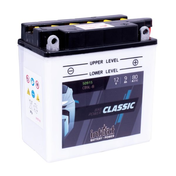 137 x 76 x 140 - + Intact Bike Power 12V 9Ah(c20) 80A(EN) CB9L-B EAN4250227522496