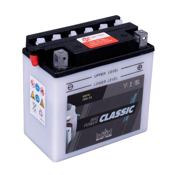 137 x 76 x 140 - + Intact Bike Power 12V 9Ah(c20) 80A(EN) CB9L-A2 EAN4250227522380
