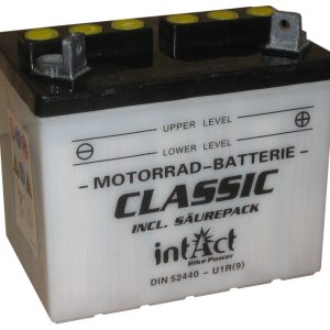 196 x 130 x 184 - + Intact Bike Power 12V 24Ah(c20) 220A(EN) U1R(9) LI-07 52410 GEL12-32R 53030 EAN4
