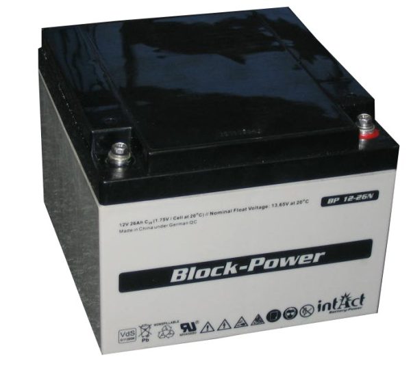 Intact Block-Power 12 V 26Ah (c20) 166x175x125 0/F-M5 EAN4250227551250