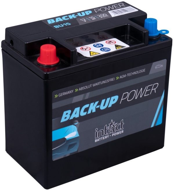Intact Back-Up-Power 12 V 15Ah (c20) 200 A(EN) 150x87x145 1/mazais pols EAN4250227553377