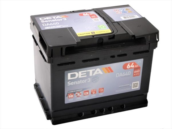 DETA SENATOR3 DA640 12V 64Ah 640A(EN) 242x175x190 0/1 EAN3661024024228