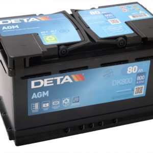 DETA START-STOP AGM DK800 12V 80Ah 800A(EN) 315x175x190 0/1
