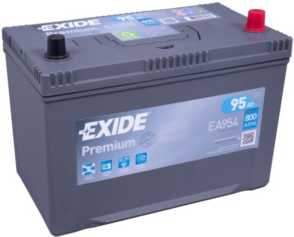EXIDE PREMIUM EA954 12V 95Ah JIS 800A(EN) 306x173x222 0/1 EAN3661024034180