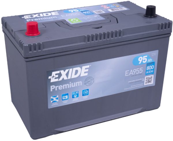 EXIDE PREMIUM EA955 12V 95Ah JIS 800A(EN) 306x173x222 1/1 EAN3661024034197