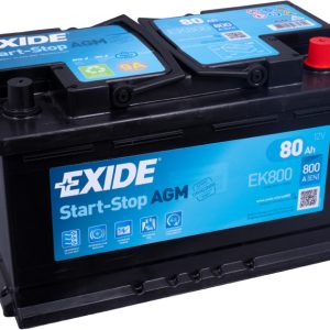 EXIDE START-STOP AGM EK800 12V 80Ah 800A(EN) 315x175x190 0/1 EAN3661024035729