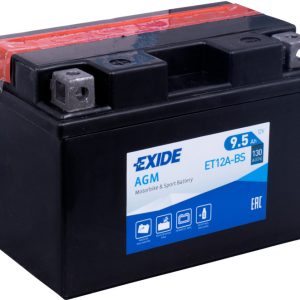 150 x 87 x 105, + -, EXIDE Bike AGM 12V 9.5Ah 130A(EN) YTX12A-BS K-51013 IZPĀRDOŠANA