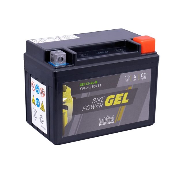 120 x 70 x 92 - + Intact Bike Power GEL 12V 4Ah(c20) 60A(EN) CB4L-B EAN4250227524032