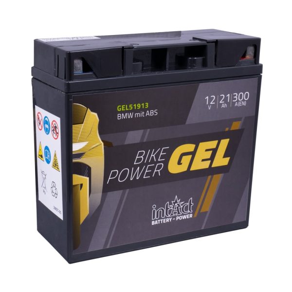 185 x 80 x 170 - + Intact Bike Power GEL 12V 21Ah(c20) 300A(EN) GEL12-51913 EAN4250227524315