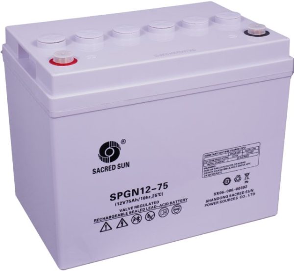 SPGN12-75, (SPG12-320W) AGM, 12V, 75.0Ah c10 261x171x217 1/F-M6