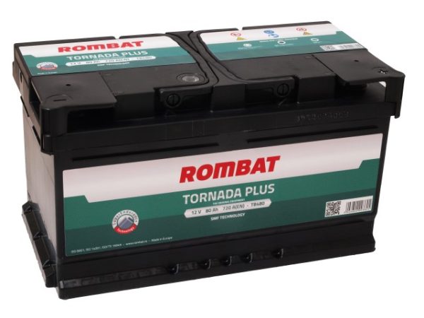 Rombat TORNADA PLUS 12V 80Ah 720A(EN) LB4 315x175x175 0/1 EAN5946602003825