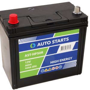 AUTO STARTS HIGH POWER JIS 12V 50Ah 420A (EN) 238x129x227 1/3 ar klemmju adapteri uz 1 EAN4751039330