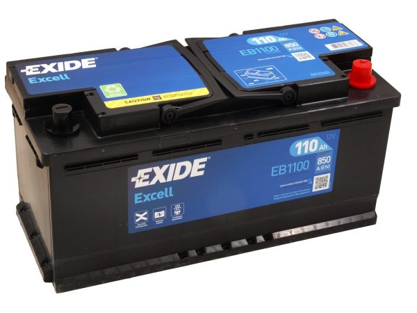 EXIDE EXCEL EB1100 12V 110Ah 850A(EN) 392x175x190 0/1 EAN3661024036238