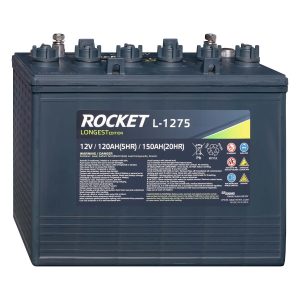 ROCKET DEEP CYCLE Nass-Batteriee, L-1275,  12V, 120Ah (c5), 150Ah (c20),  329x181x278 EHPT