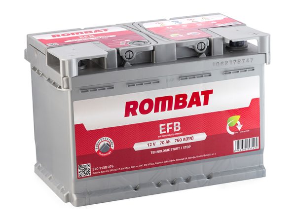 Rombat EFB 12V 70Ah 760A(EN) L3 278X175X190 0/1 EAN5946602005492