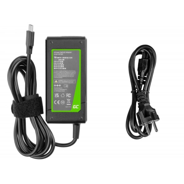 Lādētājs AC Adapteris Green Cell USB-C 45W PC, planšetēm, telefoniem