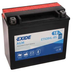 176 x 87 x 155, - +, EXIDE BIKE AGM 12V 18Ah 270A(EN) YTX20HL-BS EAN3661024033886