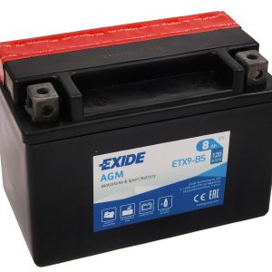 152 x 87 x 105, + -,  EXIDE Bike AGM  12V 8Ah (c20) 120 A(EN) TV +SP, YTX9-BS EAN3661024033831