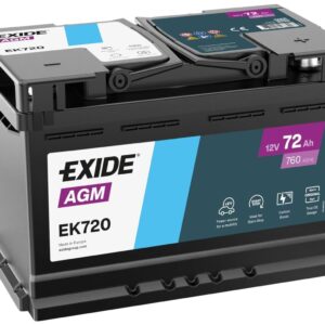 EXIDE START-STOP AGM EK720 12V 72Ah 760A(EN) 278x175x190 0/1 EAN3661024037907