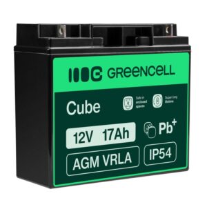 Dziļās izlādes akumulators Green Cell CUBE AGM VRLA 17Ah 12V 181x77x167