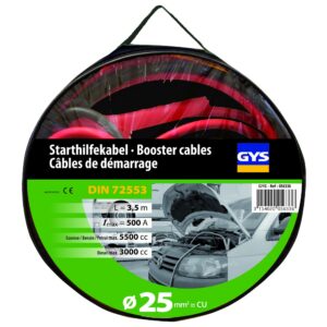 Starta vadi PRO 500A (3.5L/5.5L) - INSULATED CLAMPS - Ø25mm² - 2 x 3.5m